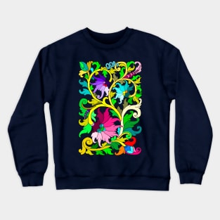 colourfull classic floral carved object Crewneck Sweatshirt